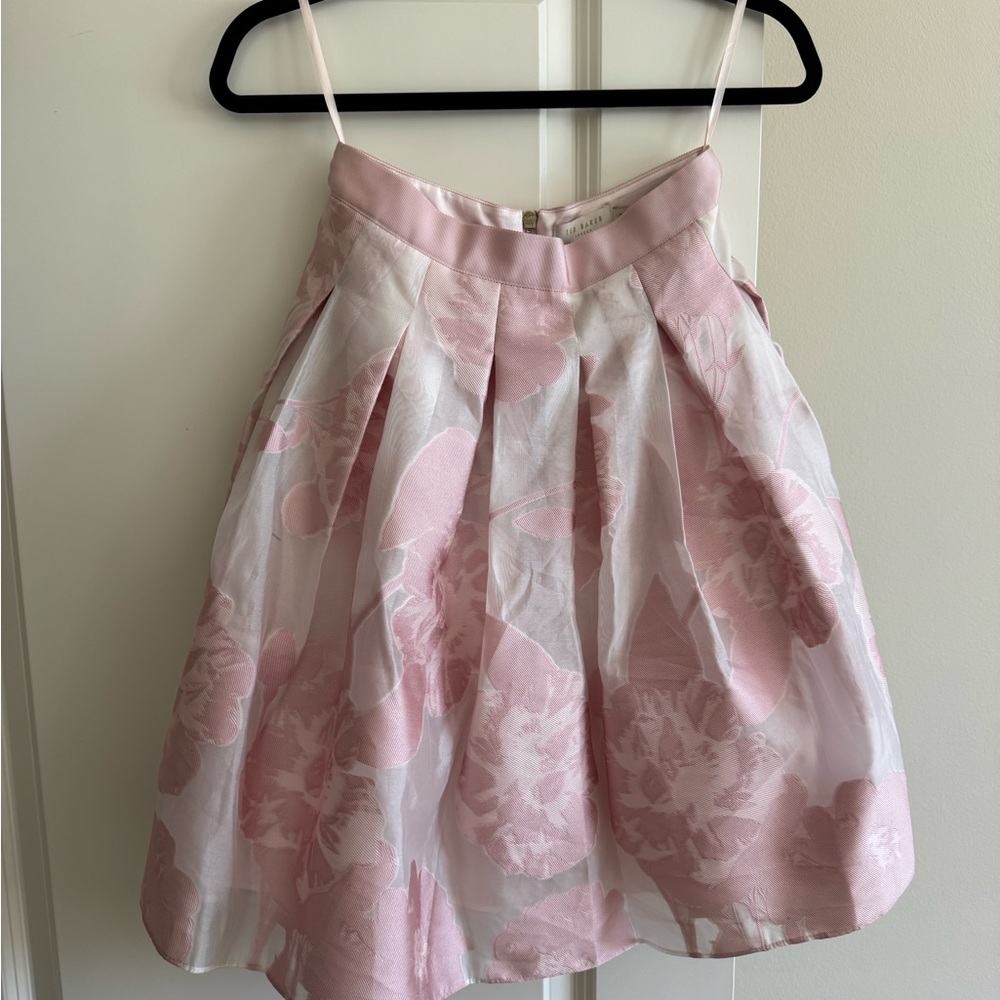 Ted Baker Blush Pink Floral A-Line Skirt